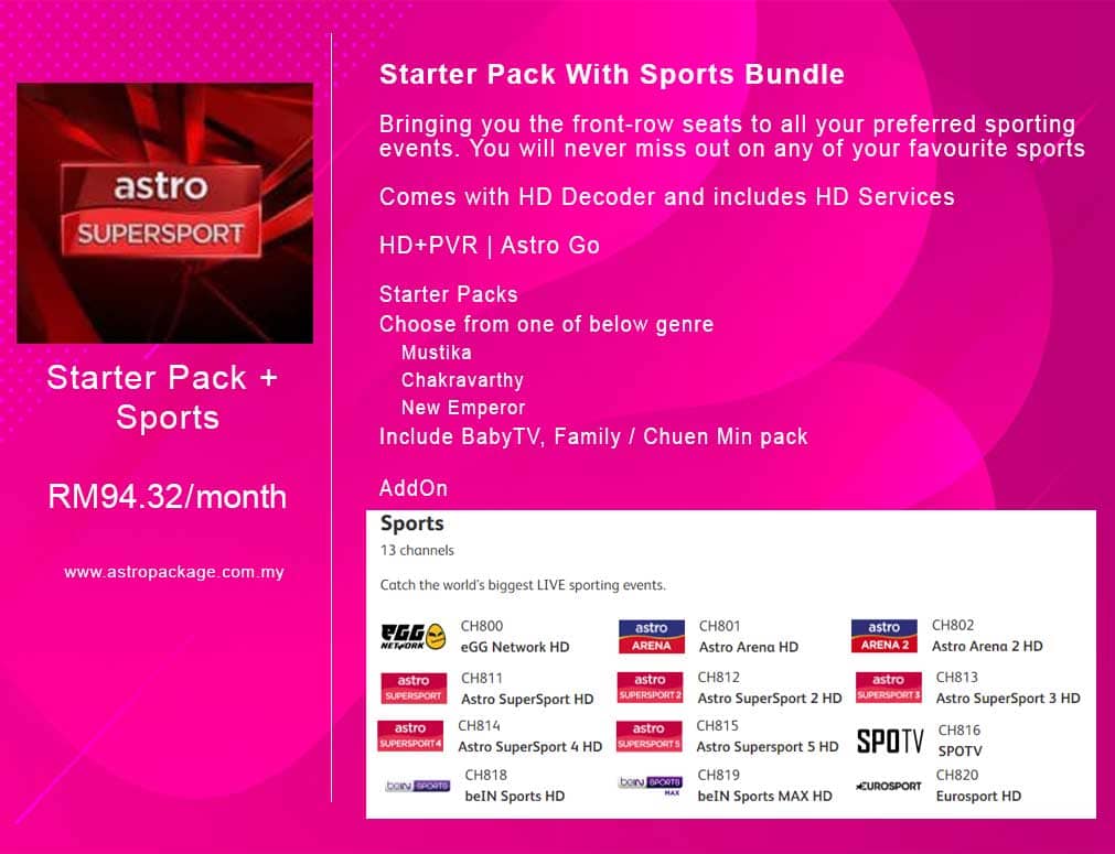 Astro sport channel